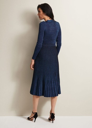 Phase Eight Jessamin Shimmerted Knitwear Blue Australia | CO4328967